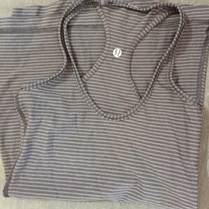 lululemon athletica Gray Striped Tank Top
